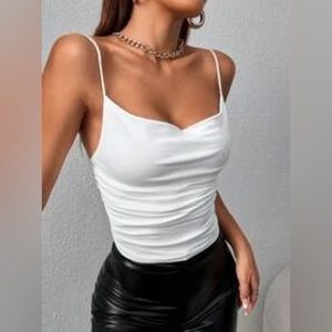 White ruched top